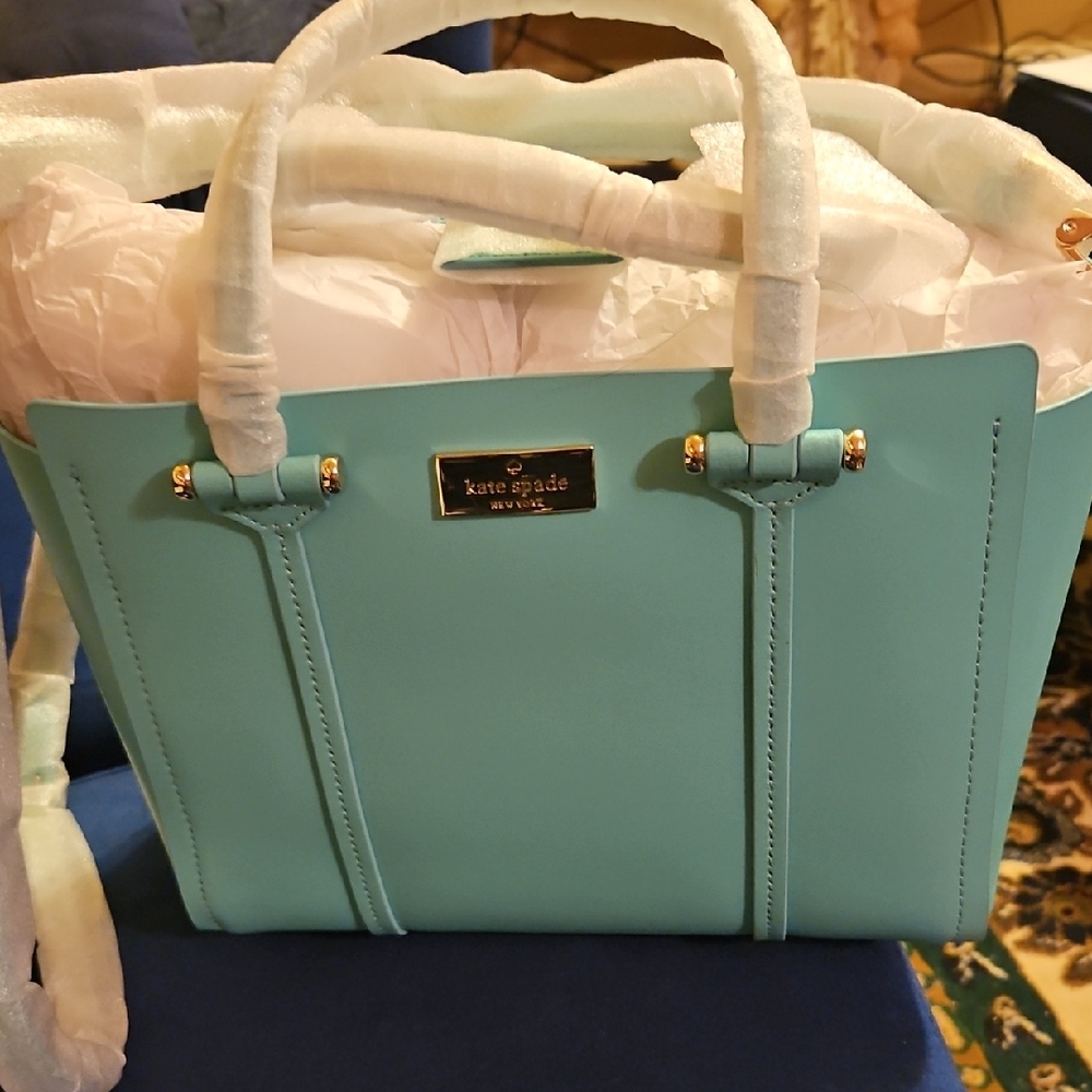 Kate Spade Aqua Satchel NWT..includes DUST BAG..cross Body Strap And Handles